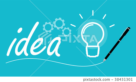 lightbulb pen draw idea background vector	 38431301