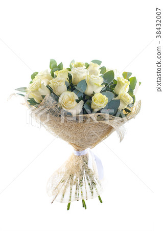 Bouquet of white roses and eucalyptus Bouquet of white roses and eucalyptus 38432007