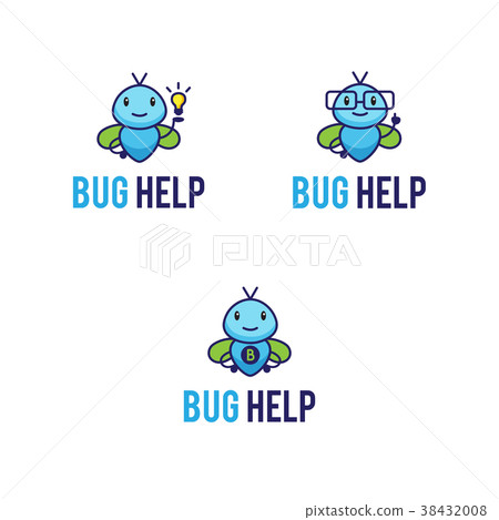 Mascot logos set with funny abstract bugs Mascot logos set with funny abstract bugs 38432008