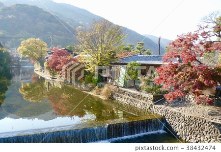 River and autumn leaves River and autumn leaves 38432474