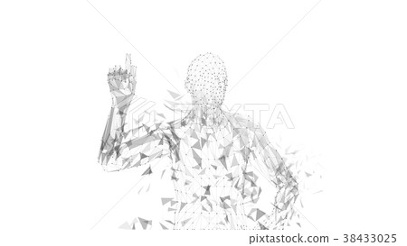 Conceptual abstract man pointing finger up Conceptual abstract man pointing finger up 38433025