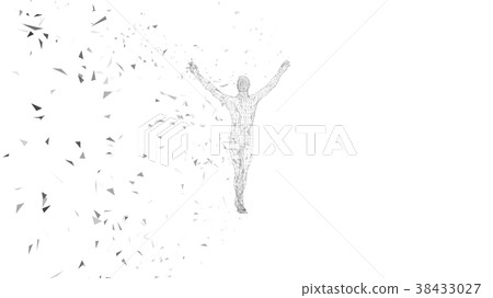 Conceptual abstract man with hands pointing up Conceptual abstract man with hands pointing up 38433027