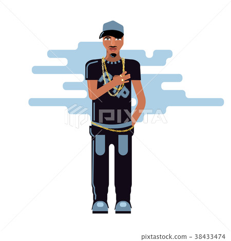 young male rapper flat style young male rapper flat style 38433474