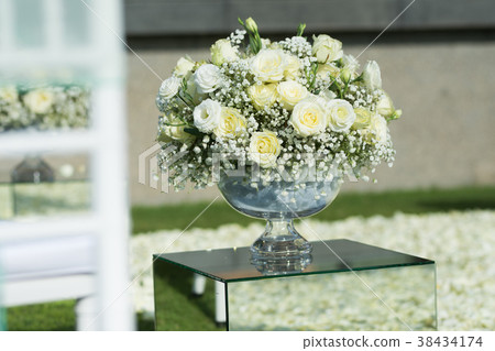 White rose bouquet decoration wedding ceremony White rose bouquet decoration wedding ceremony 38434174