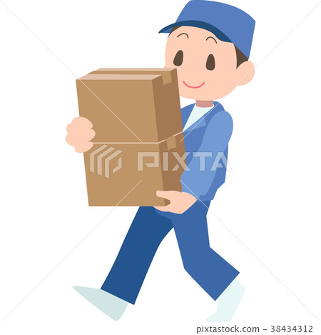 Contractor carrying cardboard 38434312