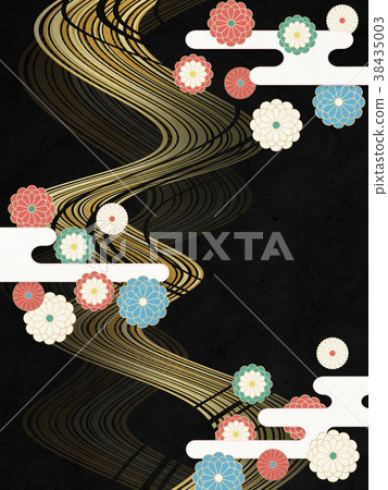 日本現代菊花花流線(日本紙紋理) 日本現代菊花花流線(日本紙紋理) 38435003