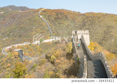China The great wall distant view compressed tower 38435421