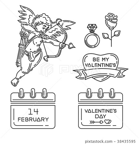 Line icons set for Valentines Day - Stock Illustration [38435595] - PIXTA