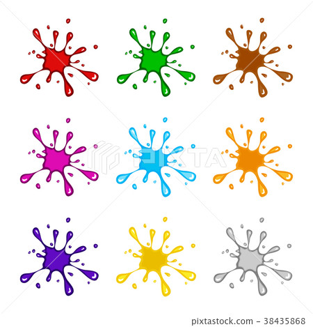 ink paint blob splash set isolated on white 38435868