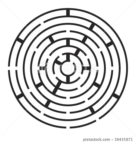 round maze, labirynth vector symbol icon design. 38435871