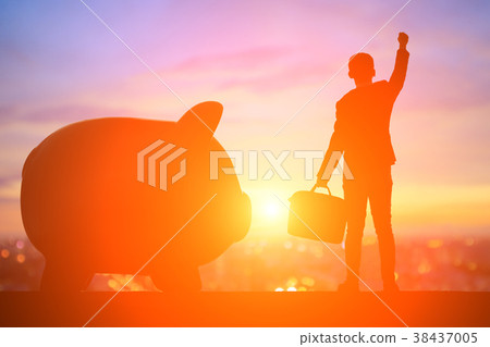 silhouette of business man silhouette of business man 38437005