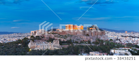 Acropolis Hill and Parthenon in Athens, Greece 38438251