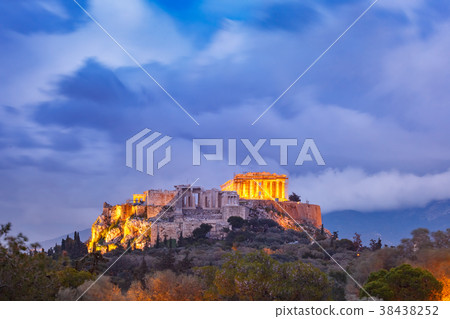 Acropolis Hill and Parthenon in Athens, Greece 38438252