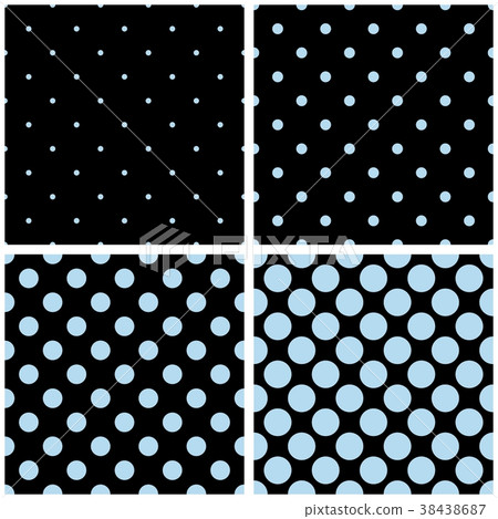Tile vector pattern set with blue polka dots - Stock Illustration ...