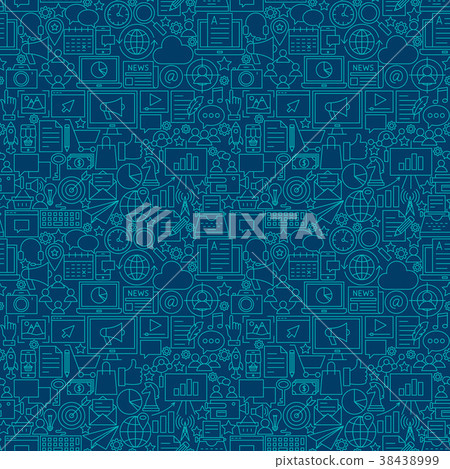 Digital Marketing Line Seamless Pattern 38438999