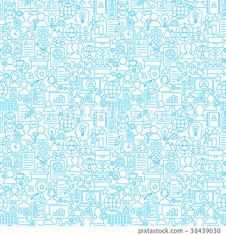 Human Resources White Line Seamless Pattern - Stock Illustration ...