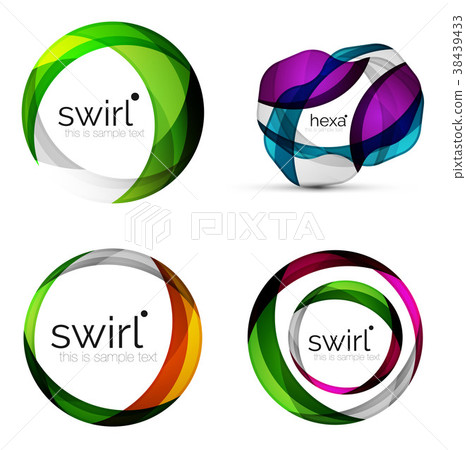 Vector swirl set, geometric business icons or web 38439433