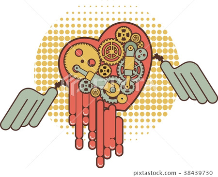 Steampunk mechanism heart 38439730