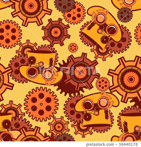 seamless pattern Steampunk mechanism 38440178