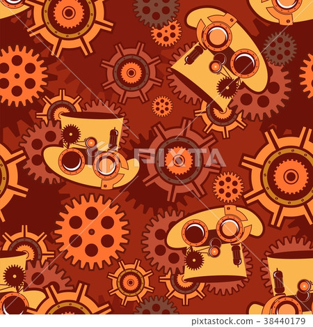 seamless pattern Steampunk mechanism seamless pattern Steampunk mechanism 38440179