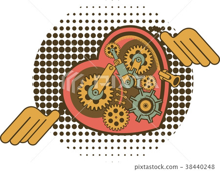 Steampunk mechanism heart 38440248