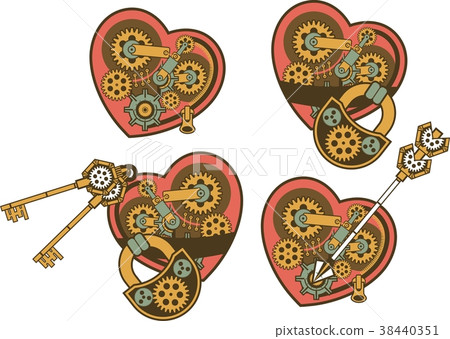 Steampunk mechanism heart Steampunk mechanism heart 38440351