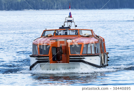 Tender boat in Frenchman's Bay, Bar Harbor ,Main 38440895