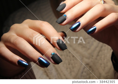 Snow manicure with the design Snow manicure with the design 38442305