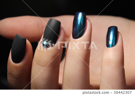 Snow manicure with the design 38442307