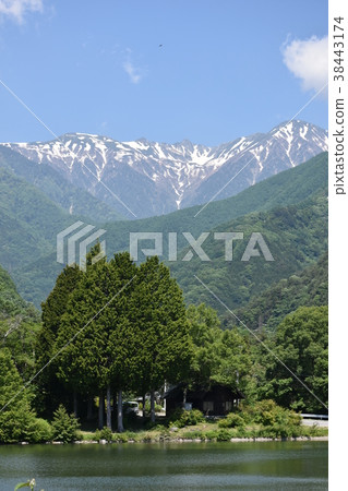 Central Alps view of the remaining snow from the Komagane Plateau Central Alps view of the remaining snow from the Komagane Plateau 38443174