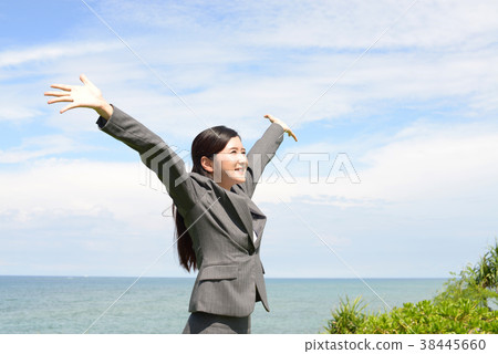 Relaxing business woman 38445660