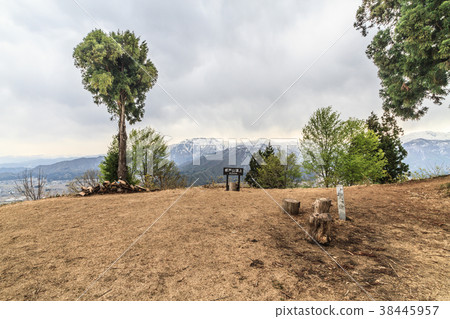 Scenery of castle of Sakado castle ruins of spring 38445957