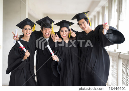 Happily graduates are celebrating graduation. Happily graduates are celebrating graduation. 38446601
