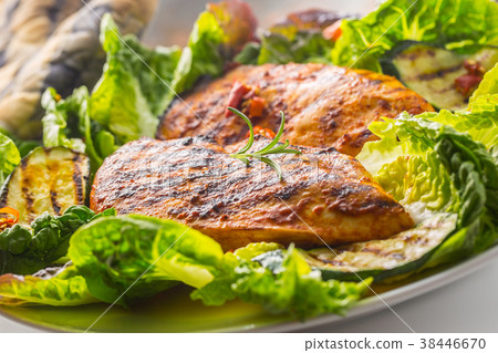 Chicken breast. Grill chicken breast with lettuce. 38446670