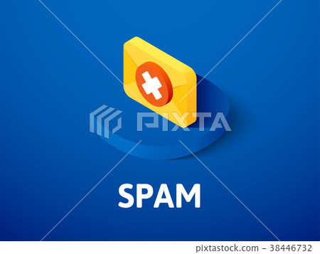 Spam isometric icon, isolated on color background 38446732