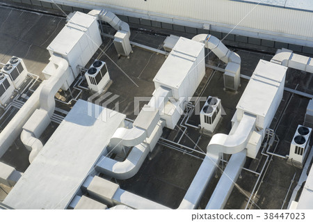 Air conditioning on the roof of the building 38447023