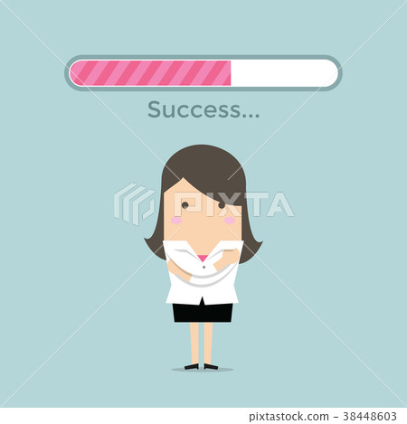 Businesswoman and success loading bar Businesswoman and success loading bar 38448603