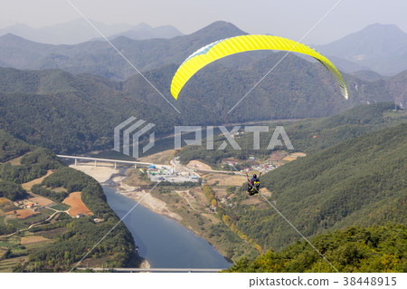 Paraglider, Danyang-gun, Chungbuk Paraglider, Danyang-gun, Chungbuk 38448915