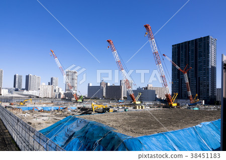 Large-scale construction site Ariake Arena Tokyo Olympic Games venue 2018 Large-scale construction site Ariake Arena Tokyo Olympic Games venue 2018 38451183