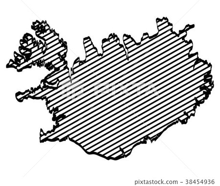 Iceland map outline graphic freehand drawing Iceland map outline graphic freehand drawing 38454936