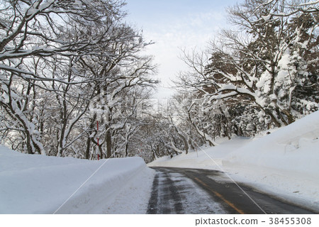 Road leading to Oyama in winter 38455308