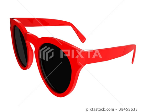 Cool red sunglasses. 3d illustration Cool red sunglasses. 3d illustration 38455635