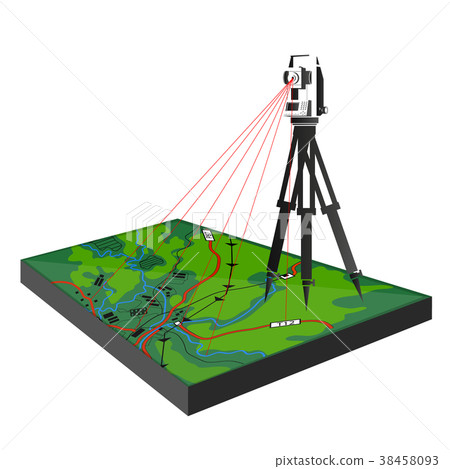 Geodetic survey on the ground Geodetic survey on the ground 38458093