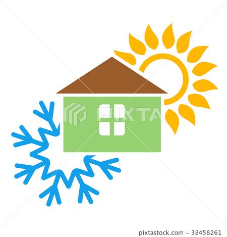 Sun and snowflake air conditioning 38458261