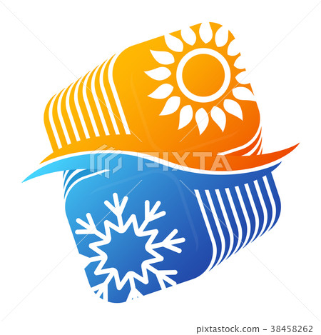 Sun and snowflake air conditioning 38458262