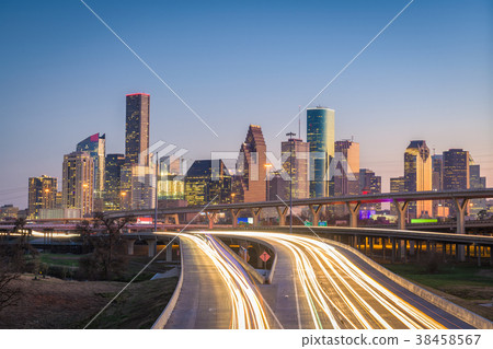 Houston, Texas, USA Skyline and Highway 38458567