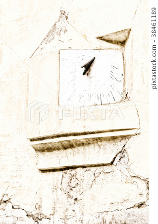 in the antique broken wall the sundial 38461189