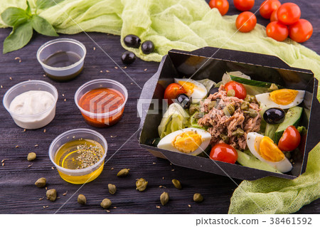 Salad meat with capers and egg 38461592