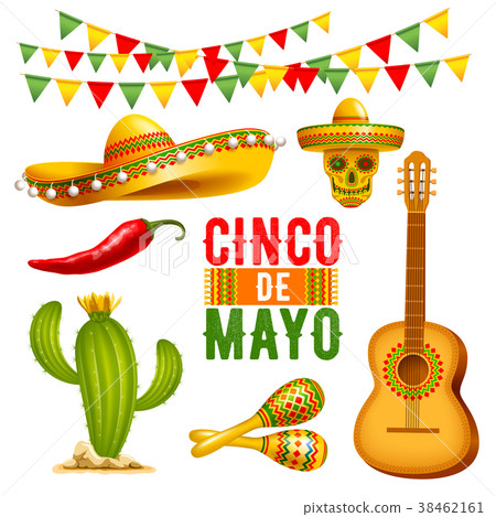 Cinco de Mayo design elements set 38462161