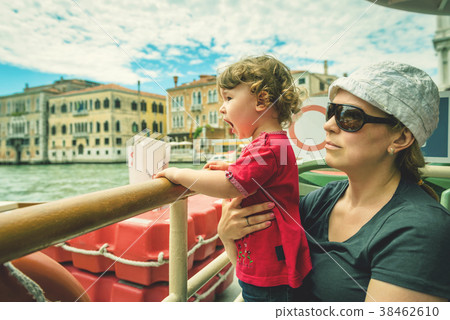 Child screams with joy in Venice Child screams with joy in Venice 38462610